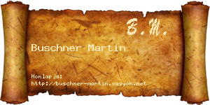 Buschner Martin névjegykártya